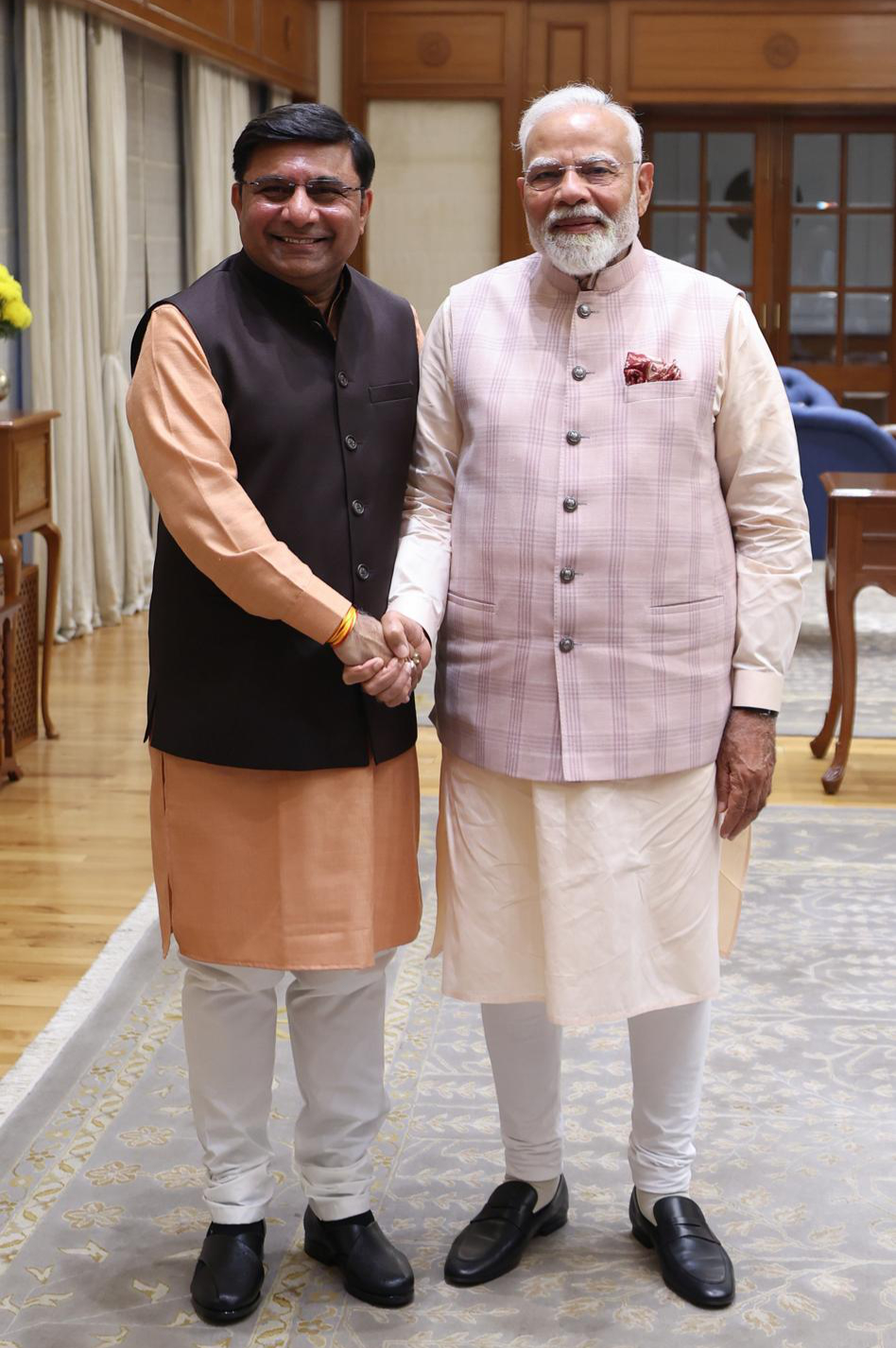 Our chief trustee Atmanbhai with our prime minister Shri Narendra Modi